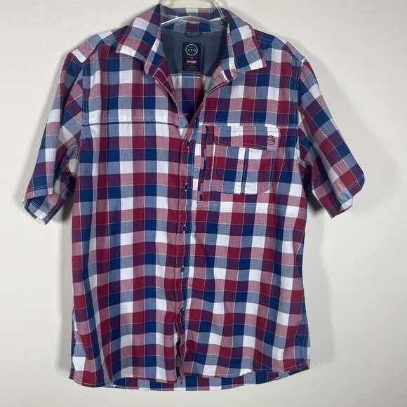 ATG Wrangler Other - Wrangler ATG Shirt Men's L All Terrain Gear Short Sleeve Button-Up Zip Pocket!